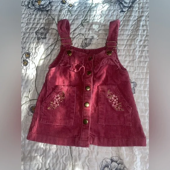 Nicole By Nicole Miller Other | Nicole Miller Burgundy Overall Dress Size 12 Months | Color: Pink | Size: 12 Months | Pm-87847051's Closet